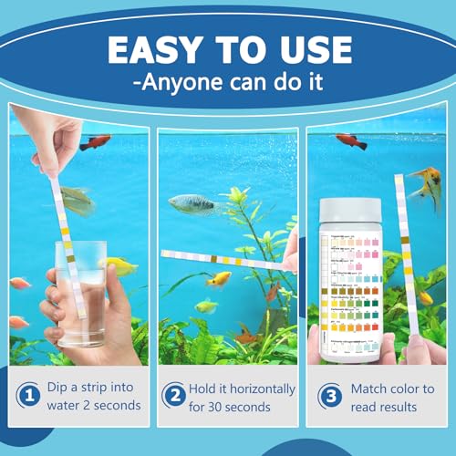 Aquarium-Test-Strips-for-Fish-Tank-9-in-1-Aquarium-Water-Test-Kit-for-Freshwater-150-Fish-Test-Strips-Easy-to-Testing-Ammonia-pH-Nitrate-Chlorine-Nitrite-Hardness-Alkalinity-Copper