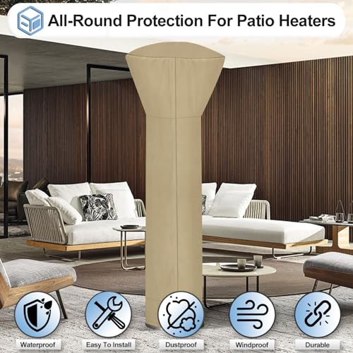OutdoorLines-Waterproof-Outdoor-Patio-Heater-Covers-with-Zipper-and-Storage-Bag-Dust-proof-UV-Resistant-Windproof-Propane-Heavy-Duty-Heater-Cover-for-Standing-Heater-1-Pack-89Hx33Dx19B-inch-Camel OutdoorLines Waterproof Outdoor Patio Heater Covers with Zipper and Storage Bag Dust proof UV Resistant Windproof Propane Heavy Duty Heater Cover for Standing Heater 1 Pack 89Hx33Dx19B inch Camel