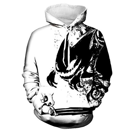 NEWCOSPLAY Unisex Realistic 3D Digital Print Pullover Hoodie Hooded Sweatshirt (S/M)