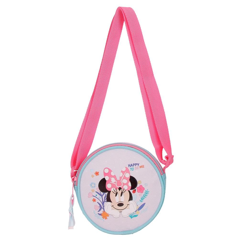 Joumma Disney Minnie Happy To Be Me Okrągła Torba na Ramię Różowy 14x14x4 cm Poliester