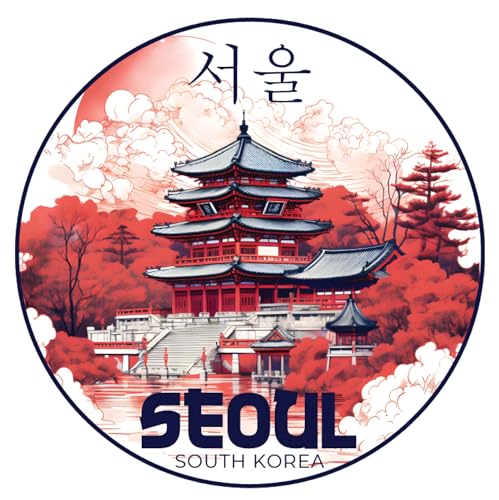 Seoul South Korea Design B Souvenir Decorative Flat Magnet 2-Inch