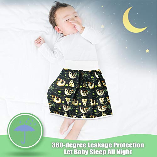 Langsprit Unisex Baby Cloth Diaper Guards for Potty Training - Reusable Diaper Skirt/Short for Night Time - Washable Mattress Protection - Bedwetting and Incontinence Cover Pads for Babies & Toddler - Thumbnail 5