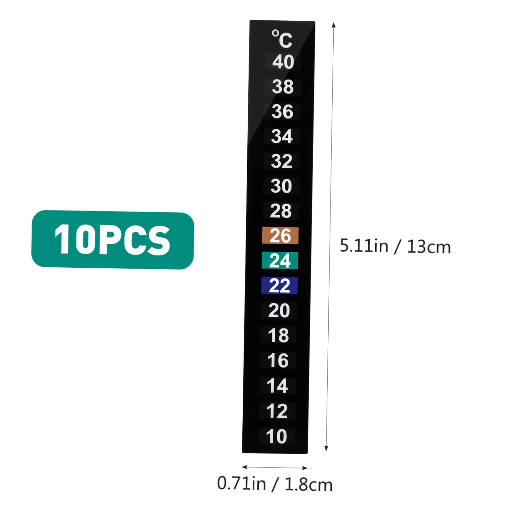 SUPVOX LCD Thermometer Stick for Aquarium Digital Room Thermometer Adhesive Back Celsius