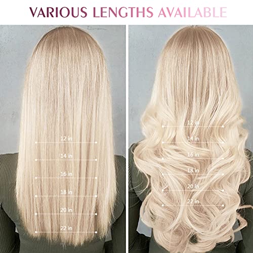 Fimislosion Tape In Human Hair Extensions 18 Inch 20Pcs 50G Color 60 Ash Platinum Blonde 100% Real Remy Human Hair Invisible Double Side Full Thick Ends Hair Piece For Thin Fine Hair #TOP4