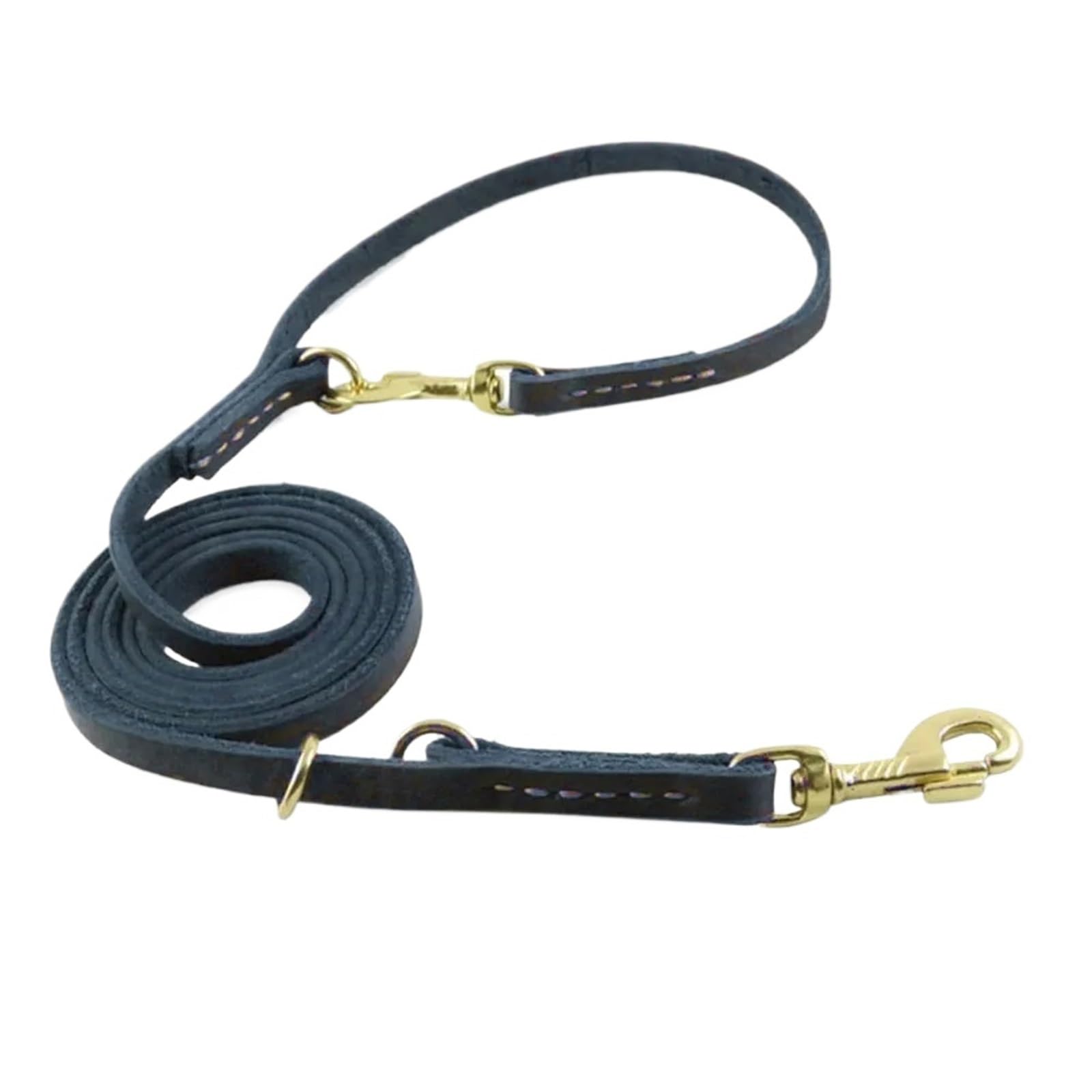 Ceinture de Traction pour Chien Ceinture de Service réglable en Cuir PU for Chien, Multifonction, 7 utilisations(Black)