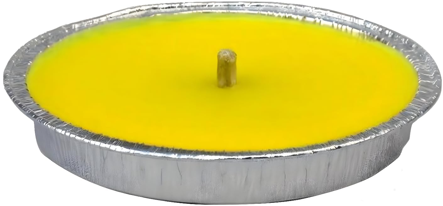 Candela alla Citronella - Fiaccola Antizanzare per Esterni - Effetto Anti-Vento - Protezione Naturale Contro le Zanzare, in Ciotola in Alluminio - Varie quantità e Varie Misure. (40, Diam. 17cm)