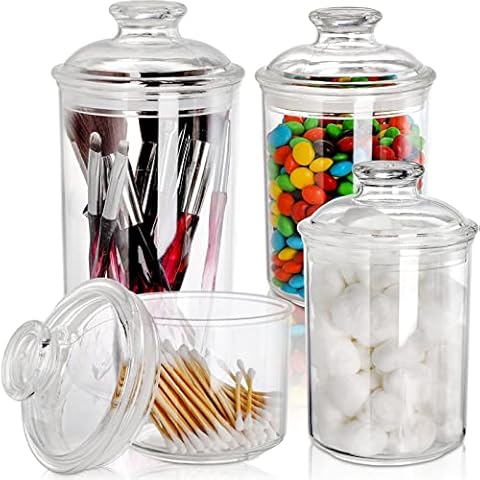 DEAYOU 4 Pack Clear Plastic Jars Cover