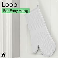 Vista 96 de GORILLA GRIP - Juego de guantes de horno de silicona suave sin BPA, guantes de cocina resistentes al calor e impermeables, forro de algodón grueso