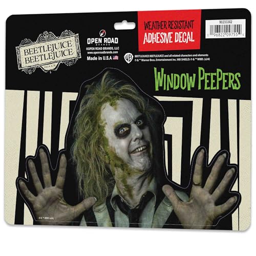 Image of Beetlejuice Peek-A-Boo Adhesive Vinyl Decal - Spooky Beetlejuice Sticker for Car, Garage, or Window