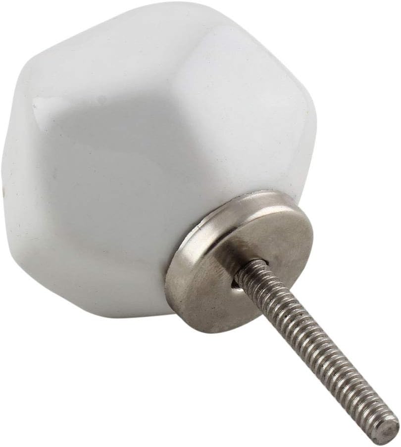 IndianShelf 4 Piece Solid White Ceramic Modern Dresser Handles Drawer Knobs Cabinet Pulls Stylish Decorative Design
