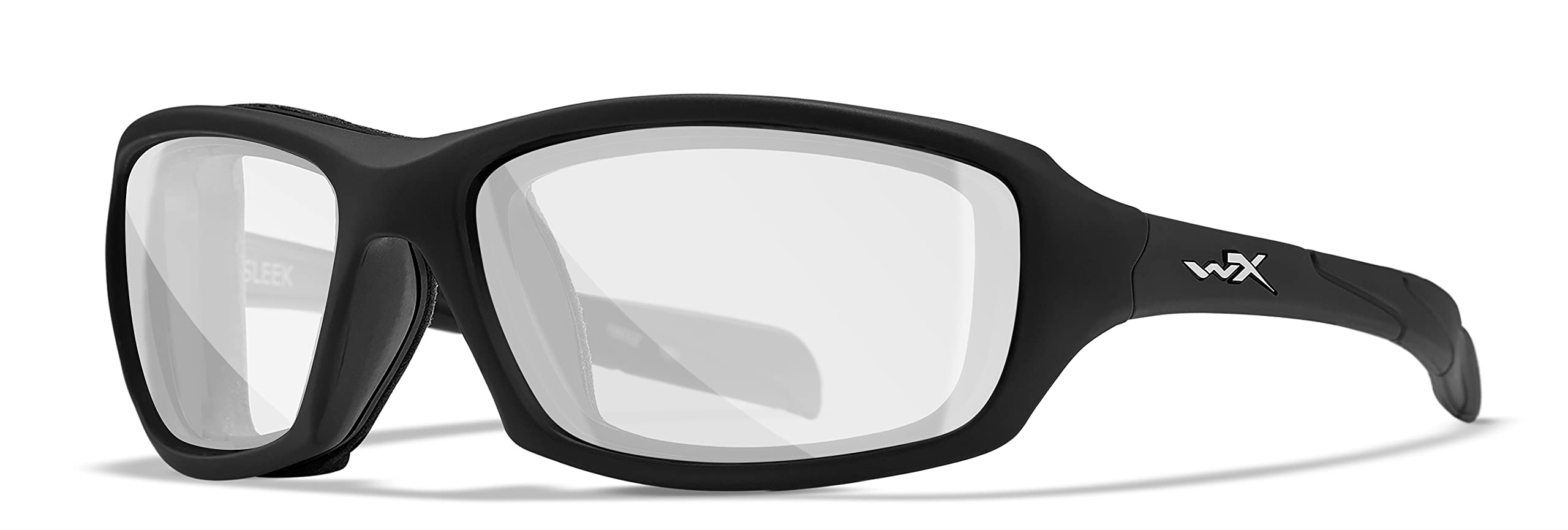 Wiley X Sleek Industrial Safety Sunglasses Matte Black Frame with Clear Lenses