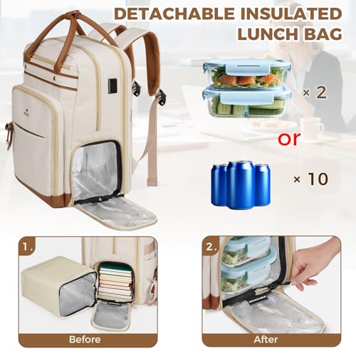 MATEIN Backpack with Detachable Lunch Bag