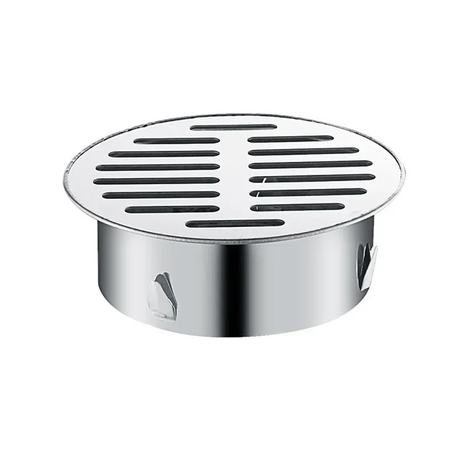 Shower Drain Outdoor Balcony Floor Drain Stainless Steel Drainage Roof Cover Rain Pipe Cap Round Floor Drain Cover For Garden Floor Drain(110mm)
