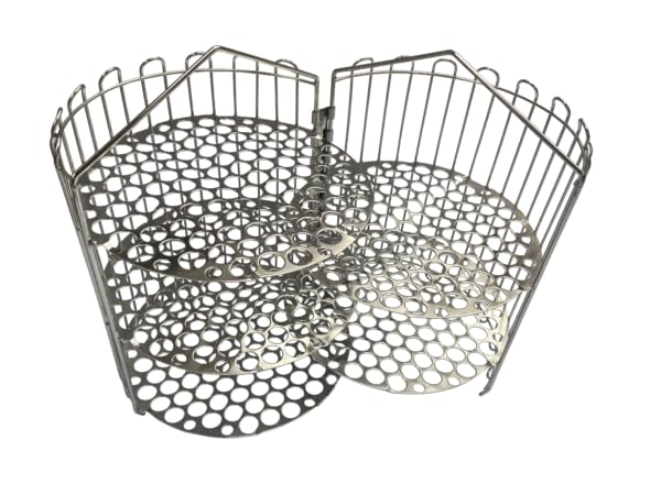 Quality Industries Fry Basket, Stainless Steel, Clamshell, 4HD, 297mm (11.7in) Diameter, 391mm (15.4in) Height