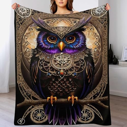 Manta de forro polar de búho de 140x180 cm para sofá y cama 2