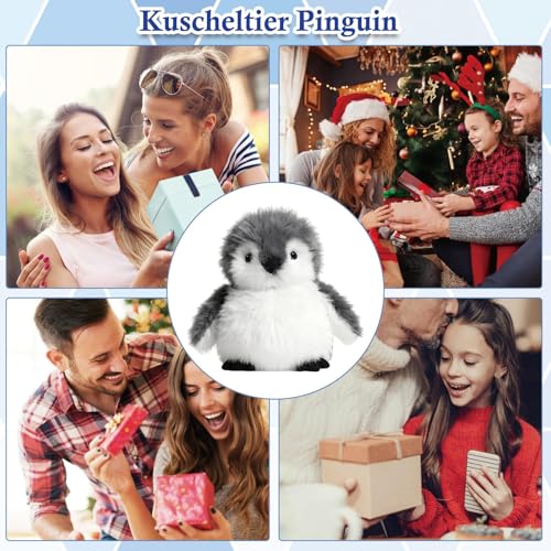 JcvPot Pinguin Kuscheltier, Weiches Stofftier Für Kinder Und Babys, Kuscheltier Pinguin Plüschtier 20 cm, Plüschtier Pinguins Geschenk, Ideal Als Erster Spielbegleiter Und Dekoration