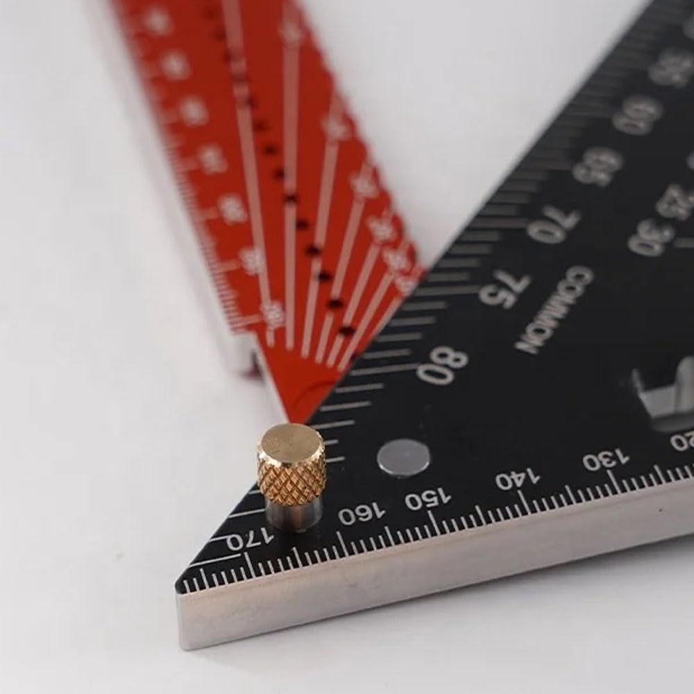 Regla triangular plegable, herramienta de carpintería de aleación de aluminio, ajuste ajustable, goniómetro de precisión para carpintero, ingeniero, arquitecto (6 pulgadas)