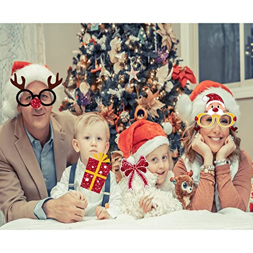 31Stück Weihnachten Foto Requisiten,Fotobox Accessoires für Weihnachten,Weihnachtsparty Foto Booth Requisiten Dekorationen,Party Zubehör,Tischdeko Geburtstag,Silvester Foto Requisiten,Party Deko
