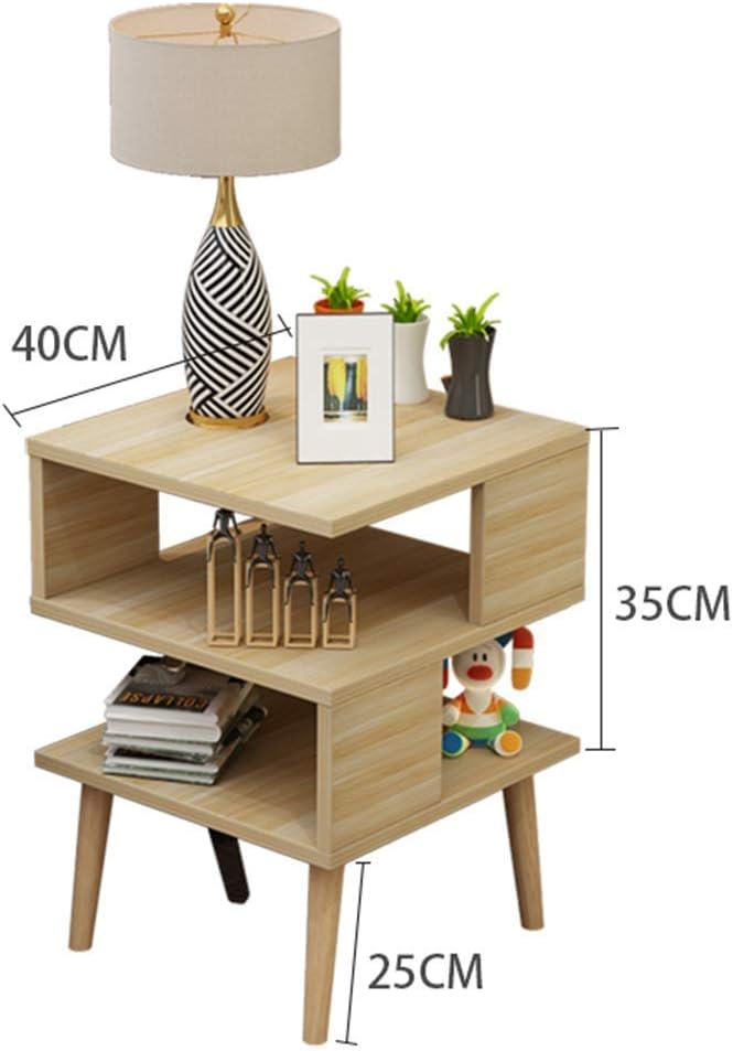 Side Table/End Table,Modern Side End Table for Living Room 3 Tier BedNight Stand with Wheels and Storage Shelf for Bed Room
