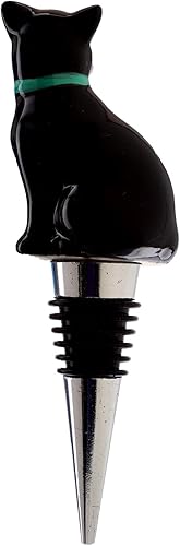 Miniatura 5 de Puckator Tapones de vino  Tapón de botella de vino de cerámica para Prosecco y vino  Gato negro  Decoración de botella de vino  Regalos divertidos