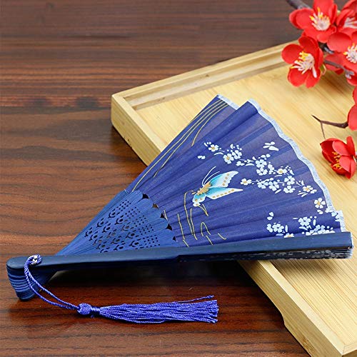 Floral Patterned Hand Fans, Vintage Silk And Japanese Lace Designs With Bamboo Frames, Handheld Folding Fans Perfect For Weddings, Parties And Church Events #TOP2