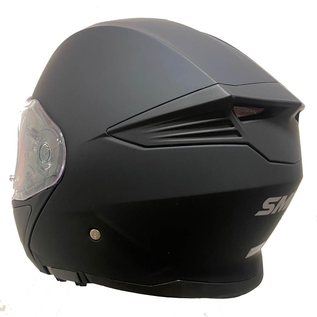 Gullwing Casco de Moto Modular SMK Abatible con Visor Solar Negro Mate - Homologado P/J ECE 22.06 - Designed