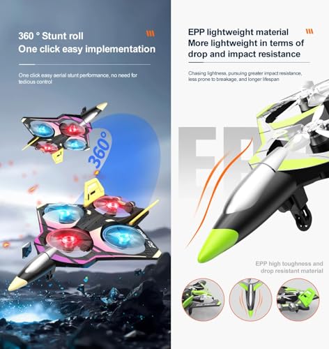 Amitasha Store Amitasha RC Airplane with Camera, LED Lights, 360° - Image 5
