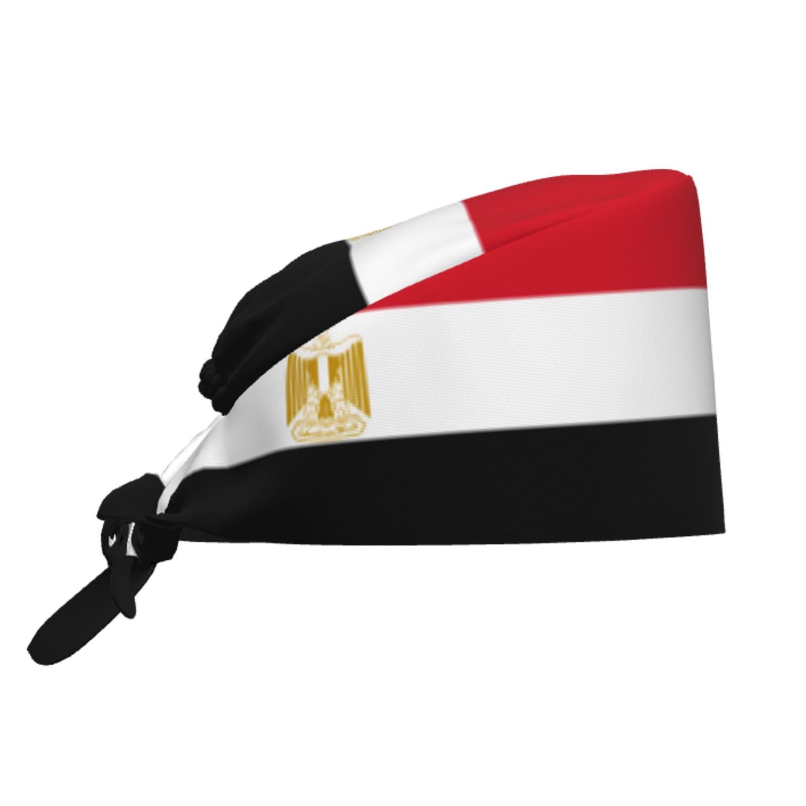 YYHWHJDE Breathable Work Hat Egyptian Flag Prints Adjustable Comfortable Chef Hat for Women & Men Black