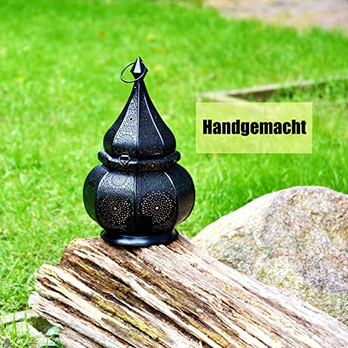 Aranp Orientalische Lampe Schwarz 36cm für Kerzen, Lampen E27 Fassung und LED Lichterketten | Innen und Außen Deko… – Bild 3