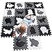 MQIAOHAM spielmatte Baby puzzlematte puzzelmatten für Babys Play mat krabbelmatte Boden Puzzle spielmatten matten krabbeldecke wasserdicht Matte Schaum bodenmatte Schwarz weiß grau P051HBH