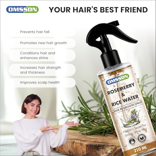 Image of Rosemary And Rice Water Hair Spray for Hair Growth and Hair Fall Control | Natural Hair Tonic for Strong, Shiny & Healthy Hair | Suitable for Men & Women- 310 ml