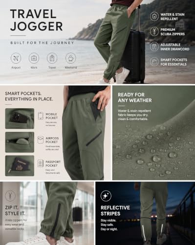 Image of NOBERO Men's Oversized Travel Joggers | Loose Fit | Baggy Relaxed Fit Joggers for Travel