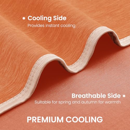 Image of Topcee Cooling Blanket (90 inchx90 inchQueen Size) for Night Sweats Absorbs Heat to Keep Adults Cool on Warm Nights, Q-Max 0.5 Cooling Blankets for Hot Sleepers, Ultra-Cool Lightweight Blanket for Bed