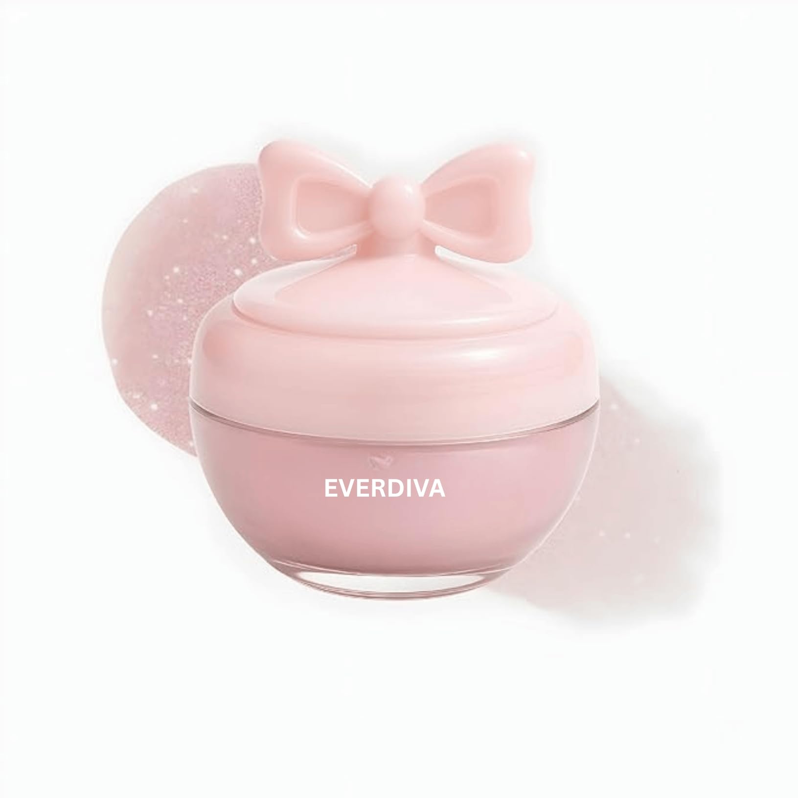 Pink Bow Blurring Shimmer Highlighter | Luminous Face & Body Glow Powder with Sponge Applicator | Pot-Shaped Glitter Highlighter Makeup (Rose Pink)-image-39
