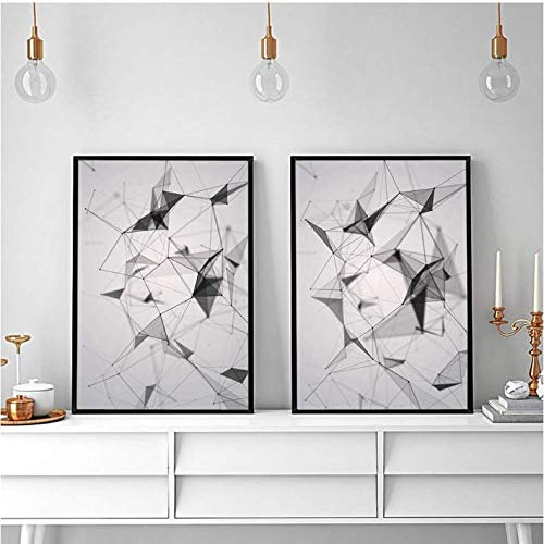 Toile géométrique abstraite grise étanche pour remplacer les affiches en papier qui gondolent