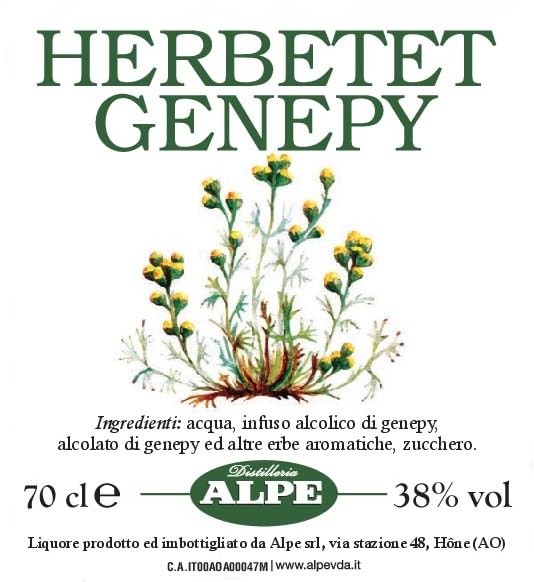 Genepy Herbetet Alpe CONFEZIONE da 3 BOTTIGLIE da 700 ml liquore alpino della Valle d'Aosta
