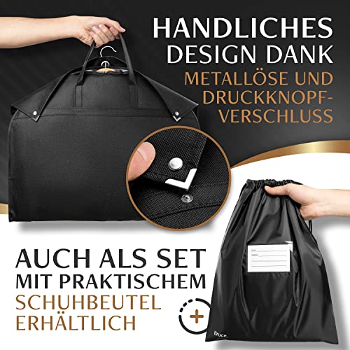 Bruce.® 3x Kleidersack Kurz 100x60cm inkl. 1x Schuhbeutel – Atmungsaktive Kleiderhülle für Anzug, Jacke & Hemd – 120 GSM Materialstärke – Anzugtasche für Reisen & Aufbewahrung - Kleidersäcke herren