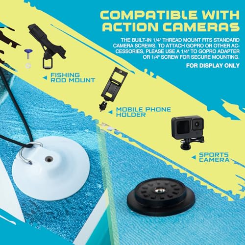 Image of 11' /11'6 inch x 33 inch /34 inch x 6 inch TIDETREK Inflatable SUP Paddle Board - Extra-Wide, Stable Stand Up Paddle Board with Premium Full Accessory Set for Adults & Youth