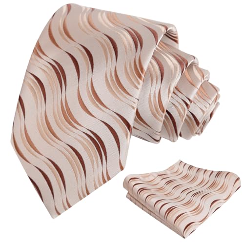 Image of Alizeal Mens 3.15'' Gradient Novelty Pattern Tie Set with Pocket Square Casual Color Tie Set