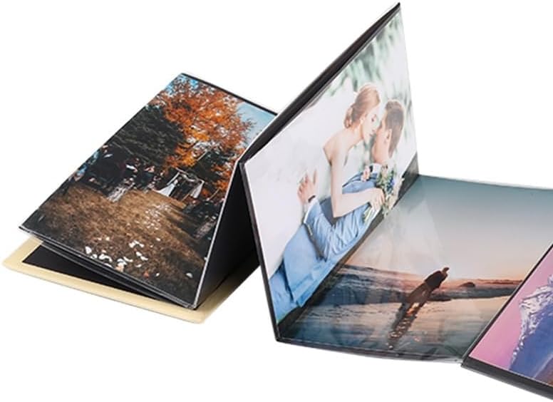 Travel Growth Commemorative Book ﻿ Paper Folding Insert Accordion Album DIY Memorial Album Cover Creative Album Applicable to Photos, Receipts, Star Cards, etc(D)