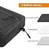 SIMTOP Sac pour Tablette 11 Pouces, Sac à bandoulière pour tablettes, Travail Quotidien, Sac à bandoulière Multi-Poches étanche pour Hommes en Polyester (Noir) #5