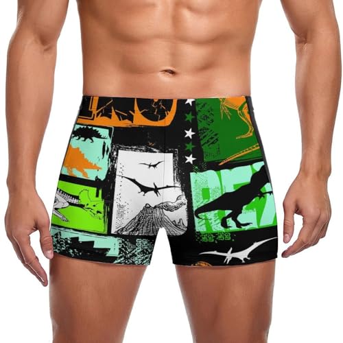 Short de bain homme imprimé dinosaure pour la plage et la piscine