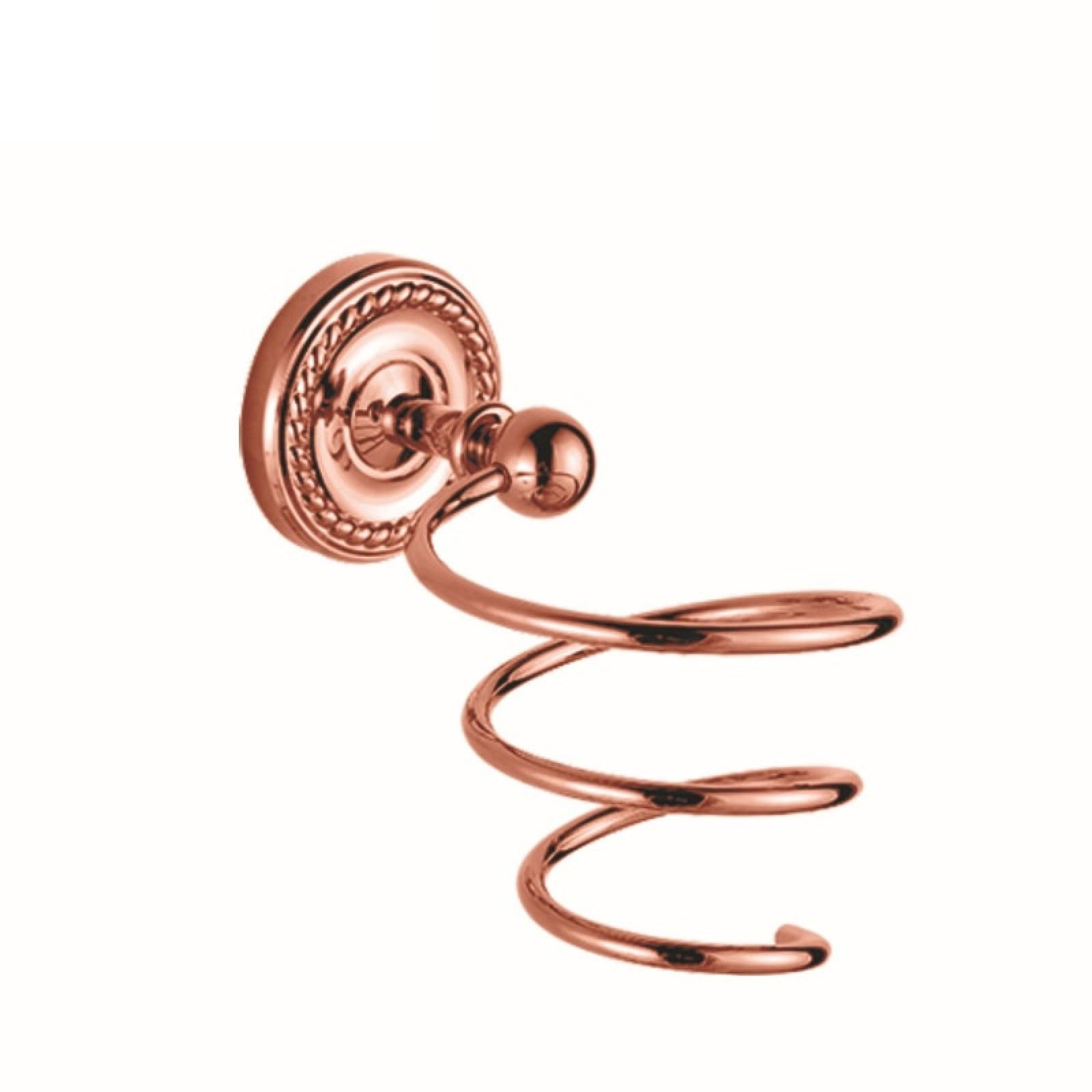Fanjubei Gold Brass Rose Bathroom Hanging Accessory Set, Hair Dryer Stand