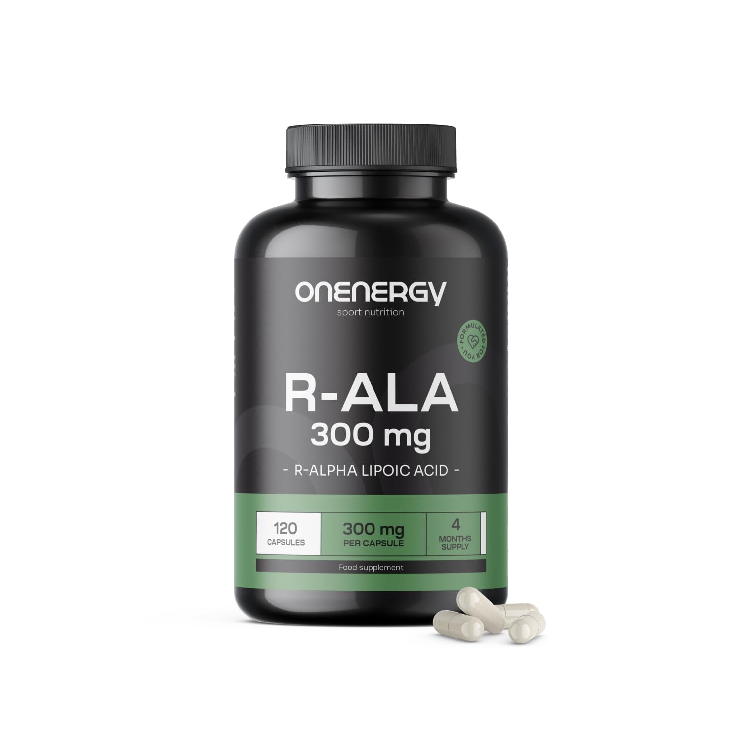 R-ALA – R-Alpha-Liponsäure 300 mg – 120 pflanzliche Kapseln – Hoher Gehalt und hervorragende Qualität – Energieboost – Vitalität – 4-Monats-Vorrat – Ideal für Sportler