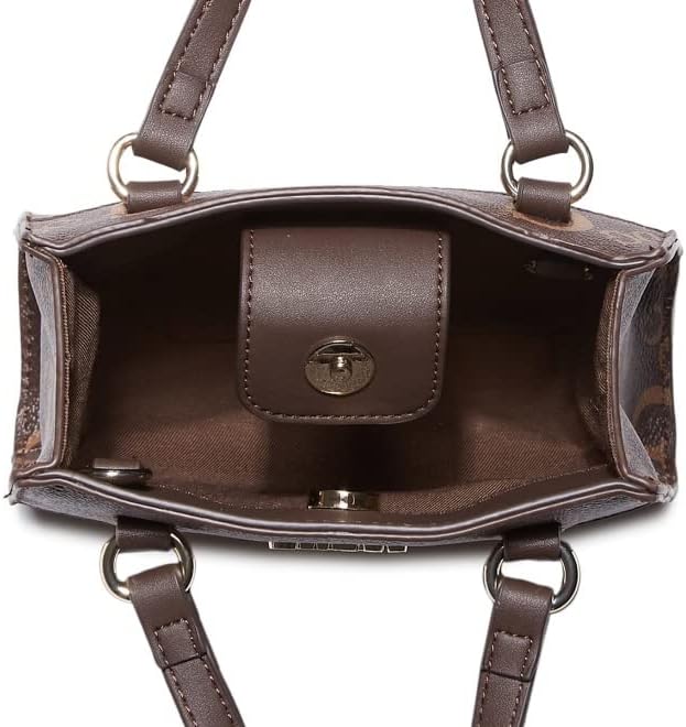 Vista 3 de GUESS Taylor Mini Crossbody, Cuero marrón, Bandolera