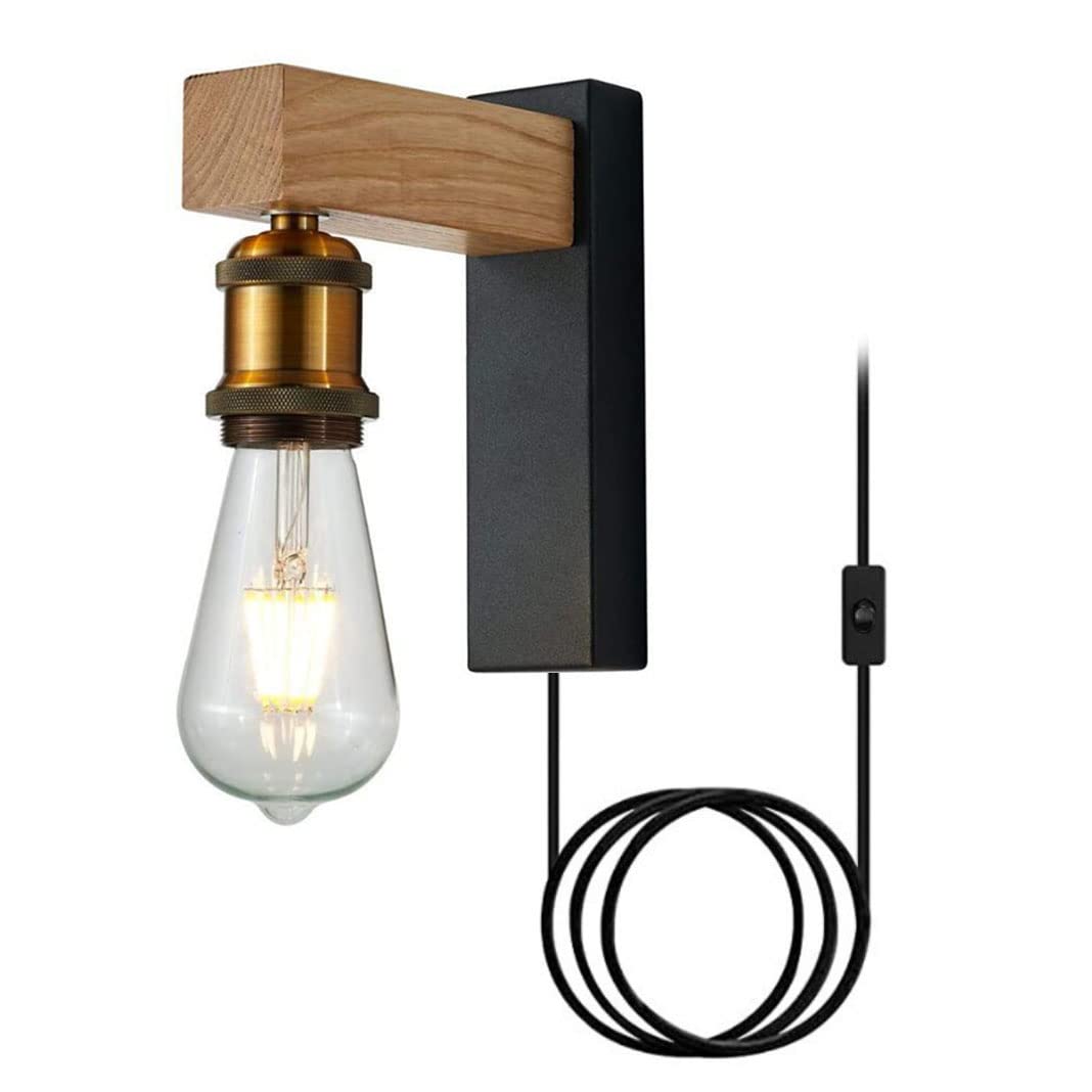 Rustic Wall Lamps,Plug In Wall Sconces Set Of 2,Farmhouse