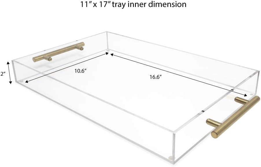 Best Quality 🔥 Isaac Jacobs Clear Acrylic Serving Tray (11x17) with Gold Metal Handles, Spill-Proof, Stackable Organizer, Food & Drinks Server, Indoors/Outdoors, Lucite Storage Décor (11x17, Clear with Gold Handle) Promo Discount Up To 70% Off Isaac Jacobs Clear Acrylic Serving Tray (11x17) with Gold Metal Handles, Spill-Proof, Stackable Organizer, Food & Drinks Server, Indoors/Outdoors, Lucite Storage Décor (11x17, Clear with Gold Handle)