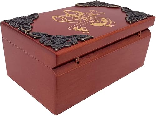 Miniatura 41 de Caja de música con espejo de madera tallada, caja de regalo para cumpleaños, aniversario, Navidad