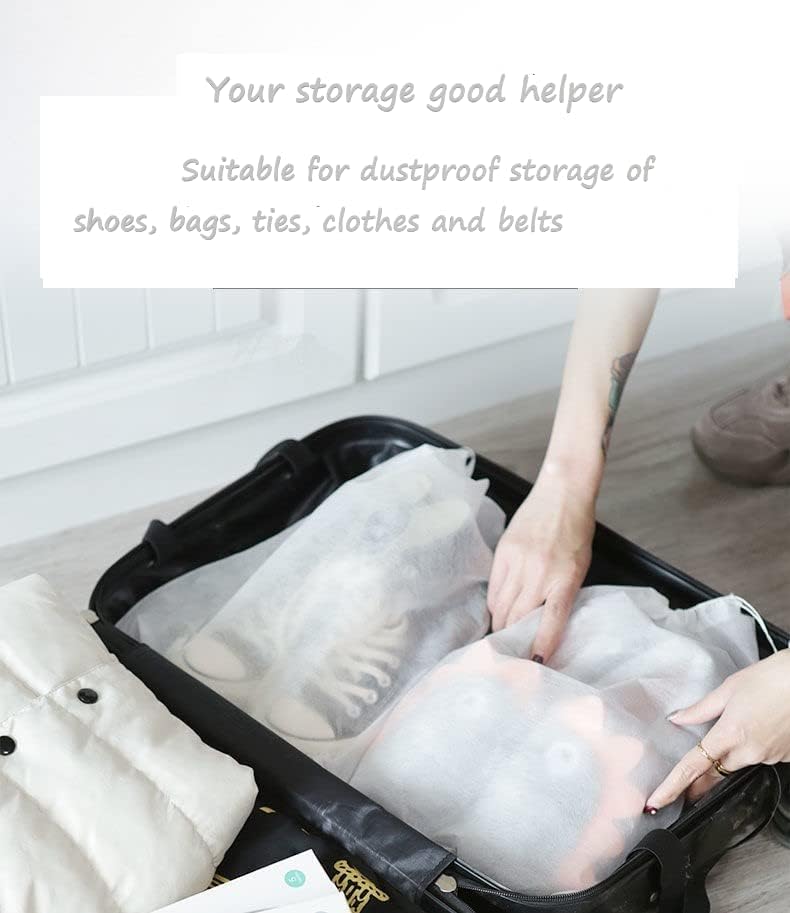 30 eco-friendly travel shoe bag storage bags, non-woven breathable dust-proof bag with rope, suitable for storing shoes and bags, isolate dust and keep shoes and bags clean and tidy. (15.7inX19.68in) - Image 9