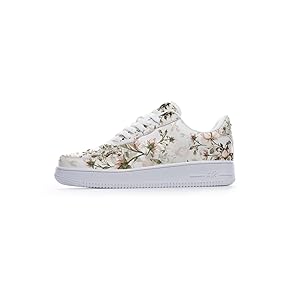 Amazon.co.jp: スニーカー バラ 花柄 ロー white ホワイト 白